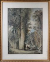 Francis Love (English, early 19th century) A pair, Sketching among the Ruins of an Abbey,