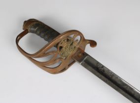A British 1845 pattern infantry officer's sword the 32¾in. (83cm.) curved fullered steel blade