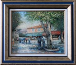 Zago (French, 21st century) "Saint Tropez", oil on board, signed indistinctly lower right, signed