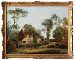 Thomas J. Frowd (British, active 1847-1864) 'Near Streatley, Berkshire', oil on canvas, signed lower