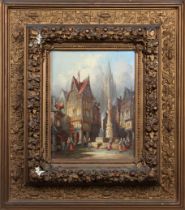 Henri Shafer (German, 1833-1916) Pair of oil paintings on panel of "Ulm Bavaria" & "Bern,