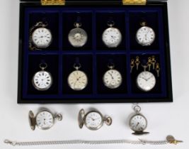 A collection of silver cased pocket watches to include a key wound open face version by The