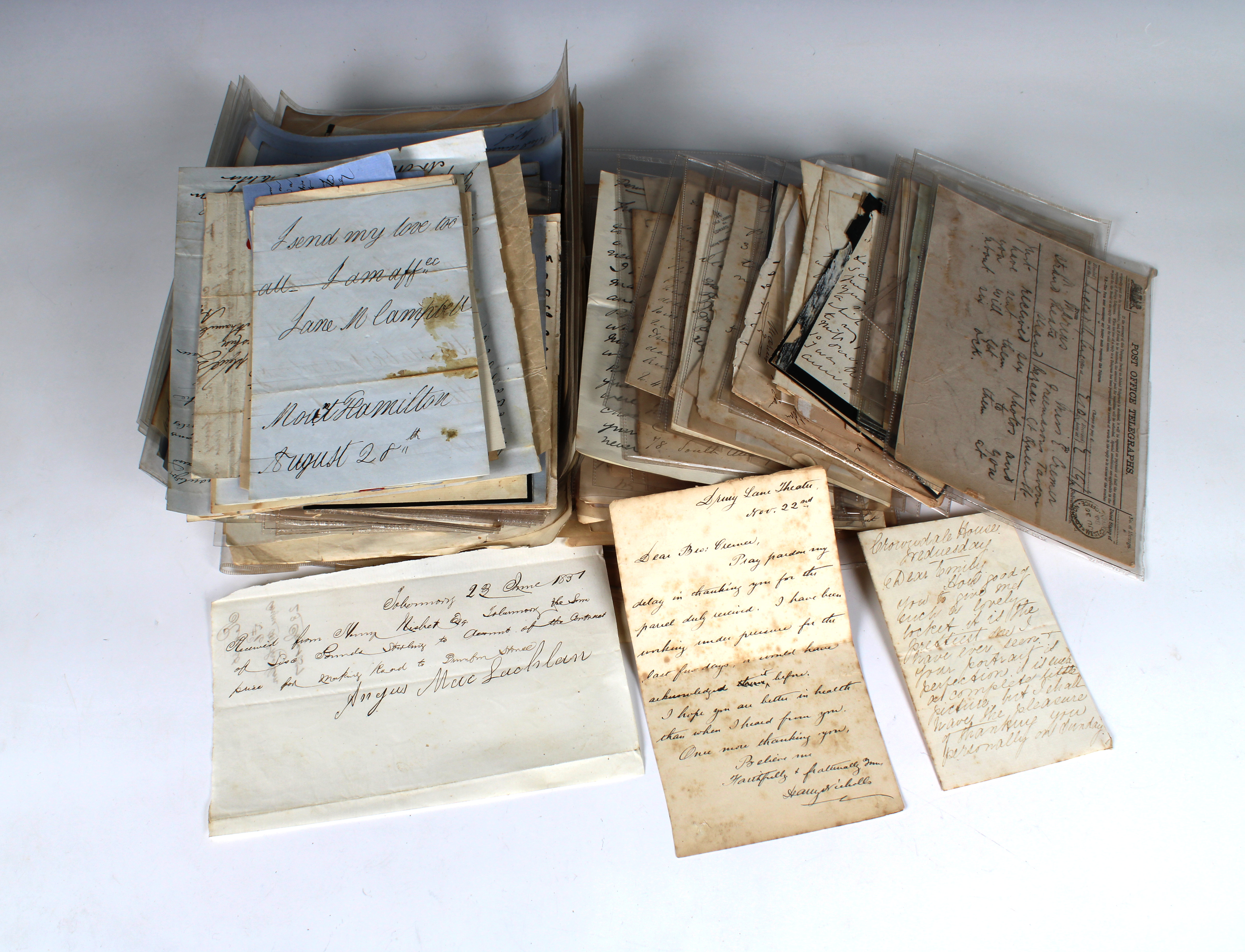 A large collection of correspondence from various notables 19th & early 20th century figures,