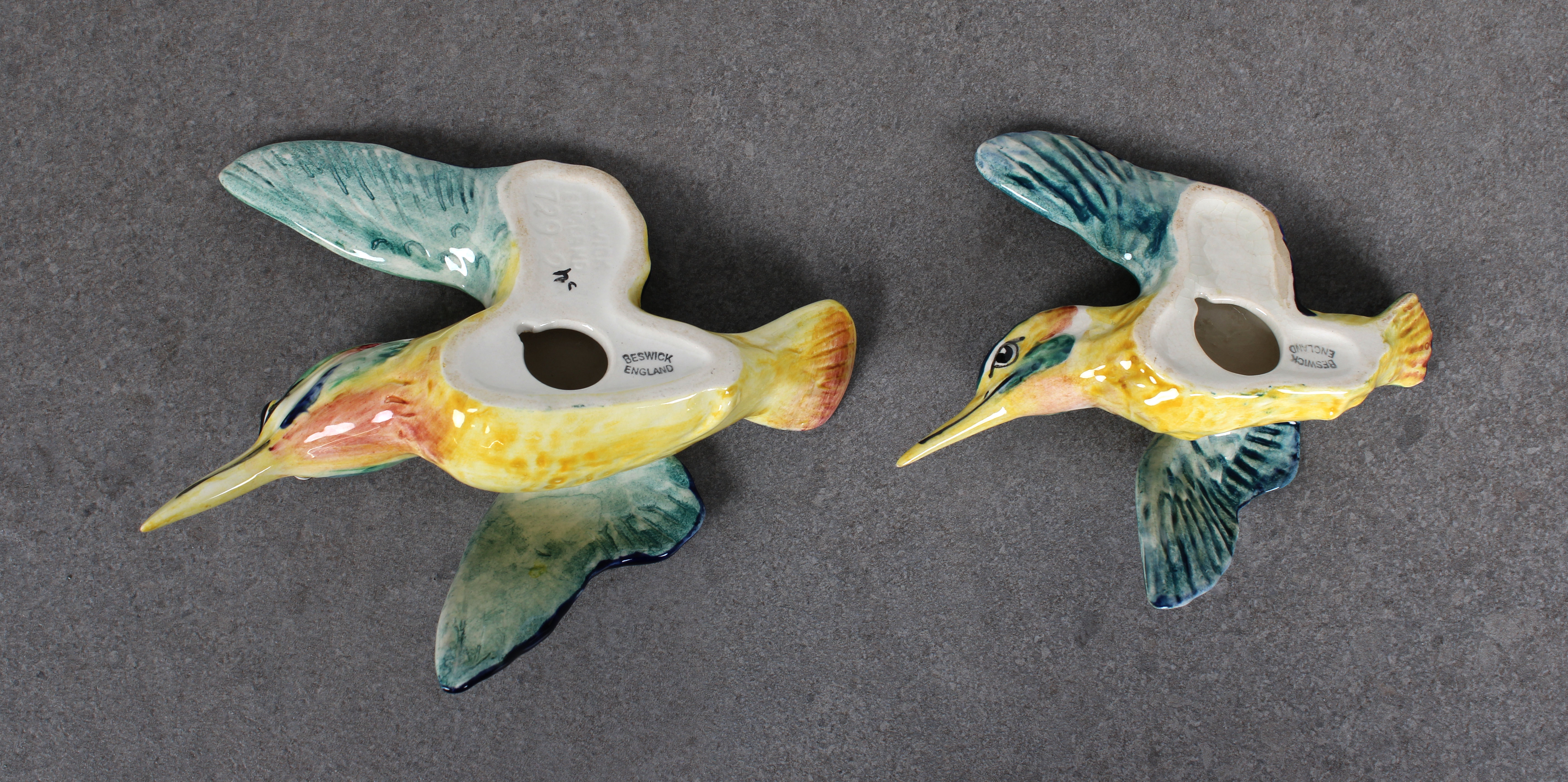 Two Beswick Kingfisher wall plaques, both 729 - Image 2 of 2
