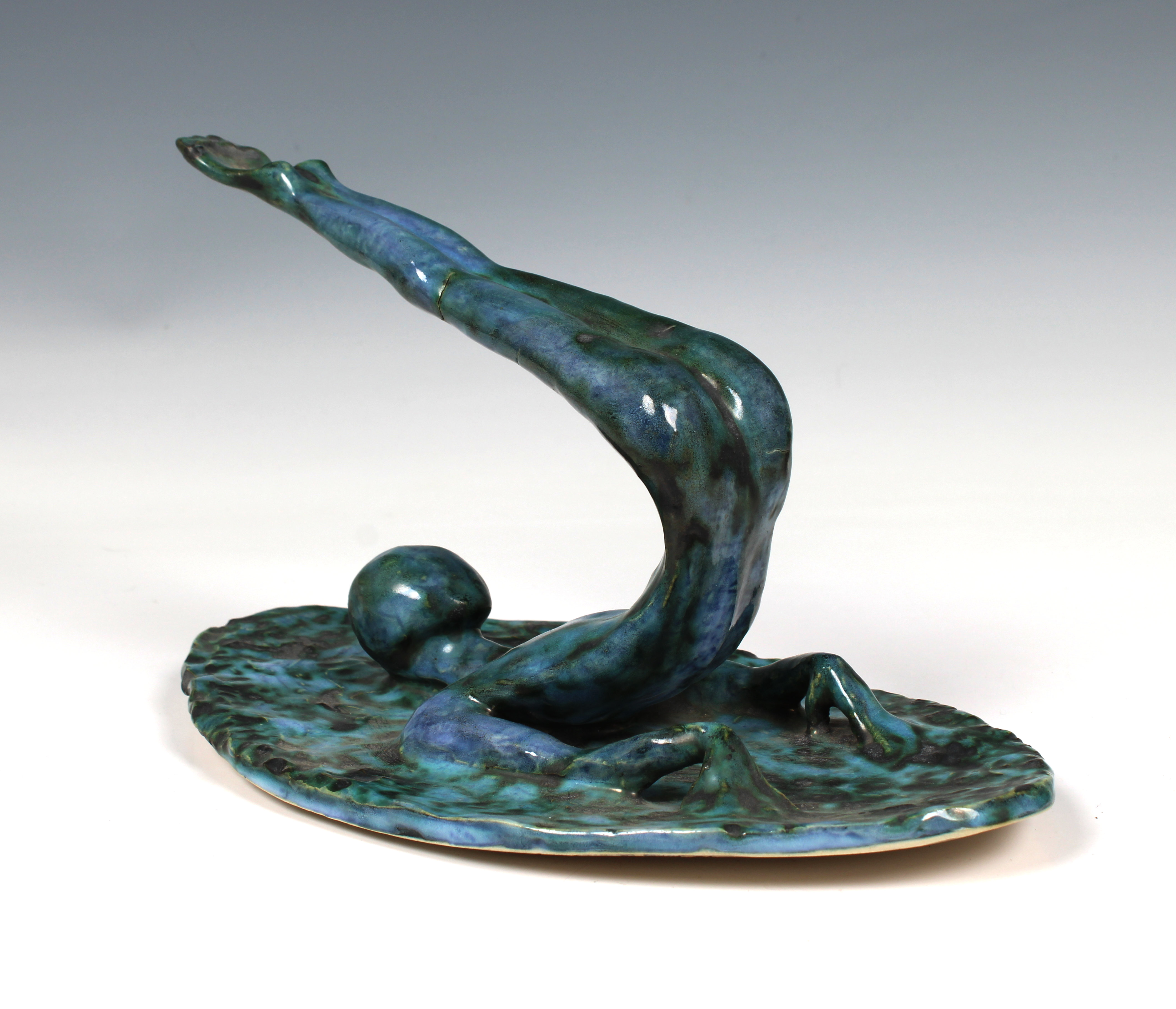 Elizabeth Ann Macphail (1939-89) glazed sculpture featuring a stylised figure doing floor exercise - Image 5 of 6