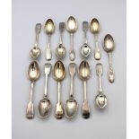 A collection of silver teaspoons