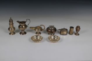 A collection of small silver tableware