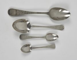 A collection of four Channel Island silver spoons