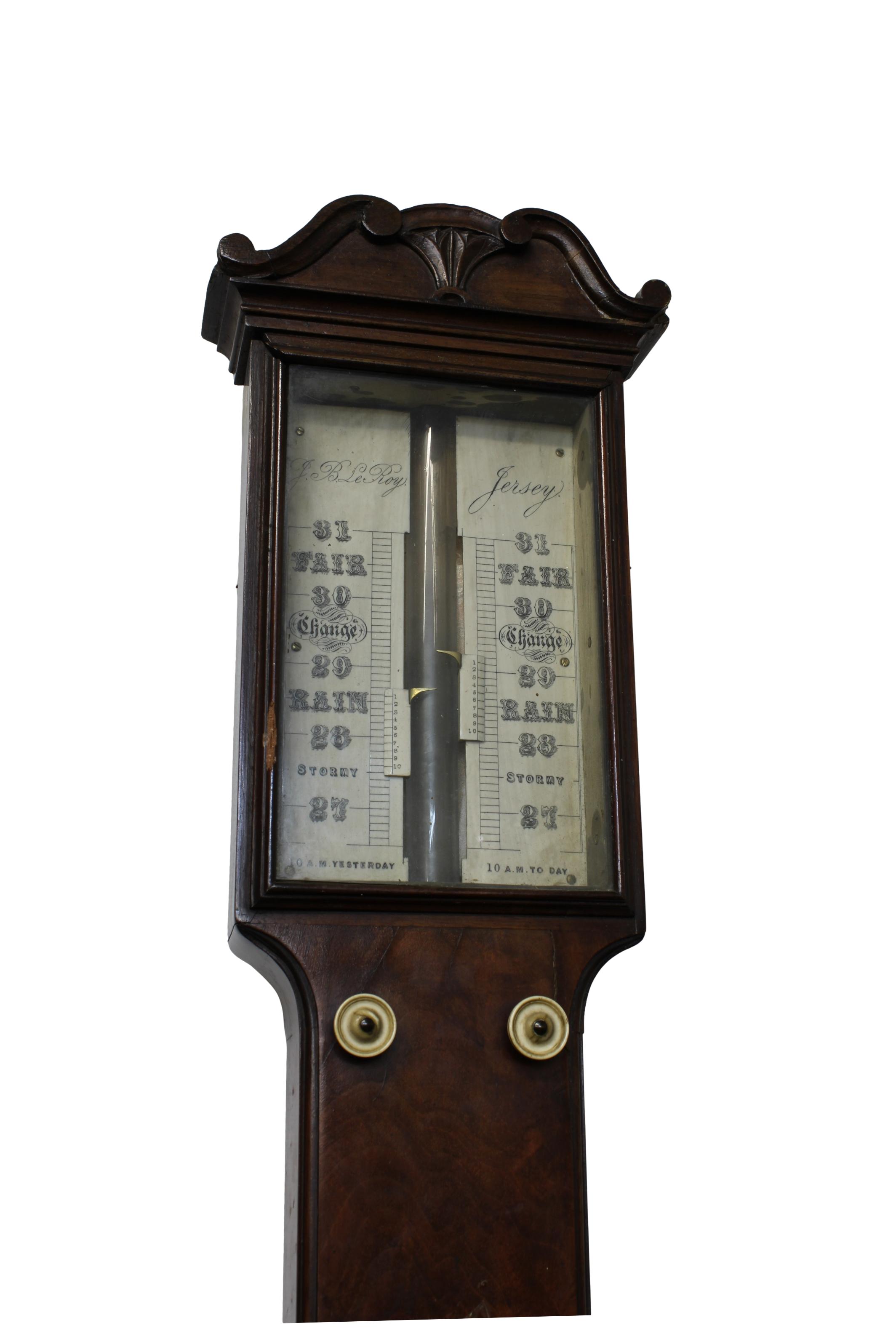 A fine, early 19th century, barometer by John Bosdet Le Roy, Jersey - Image 3 of 4