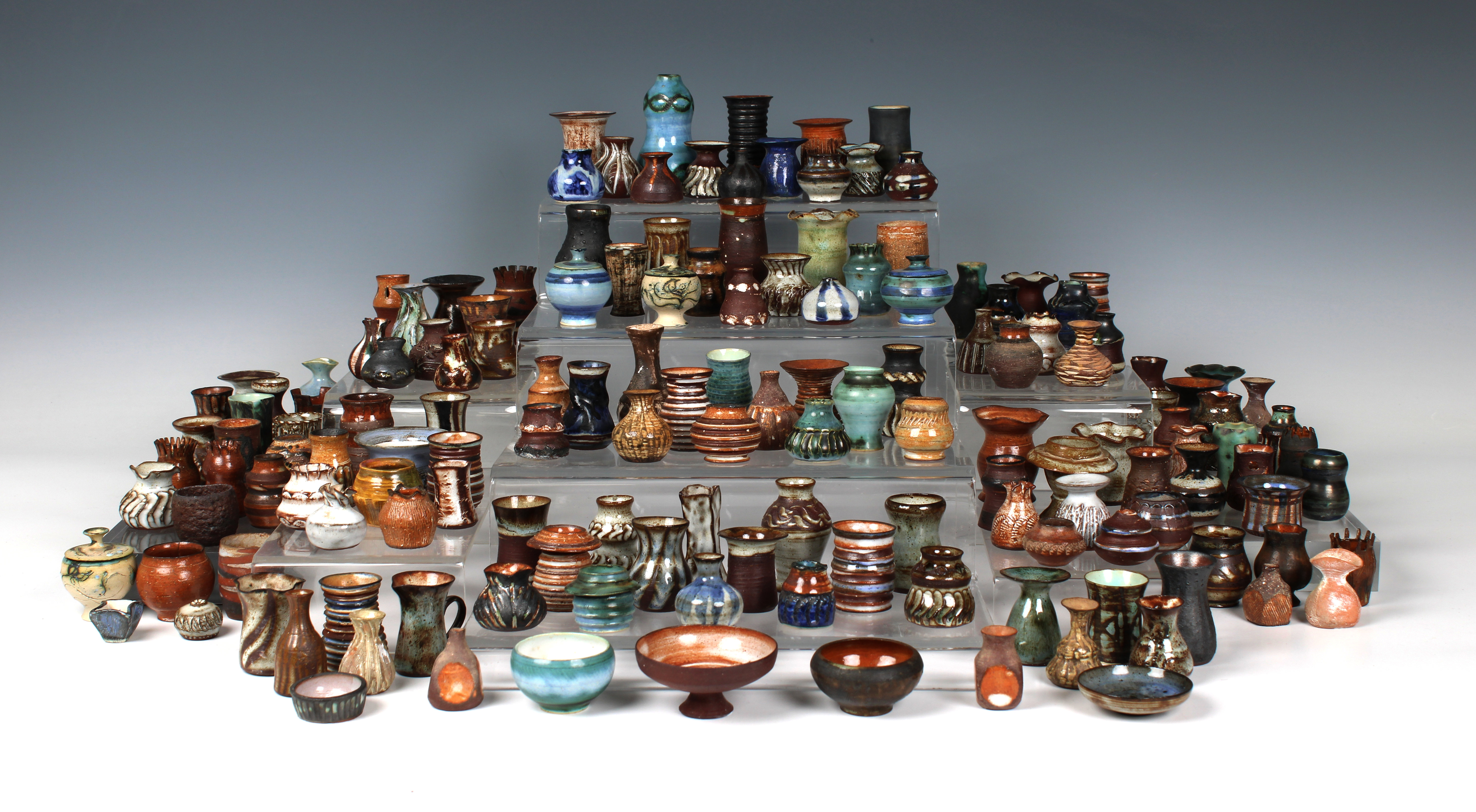 Elizabeth Ann Macphail (1939-89) A large collection of miniature pots, vases and dishes etc (150+) - Image 2 of 5