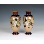 A matched pair of Doulton Lambeth Slater's Patent vases