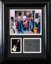 The Rolling Stones - Photo collage at Alamo 2006 with inset facsimile signature panel and miniature