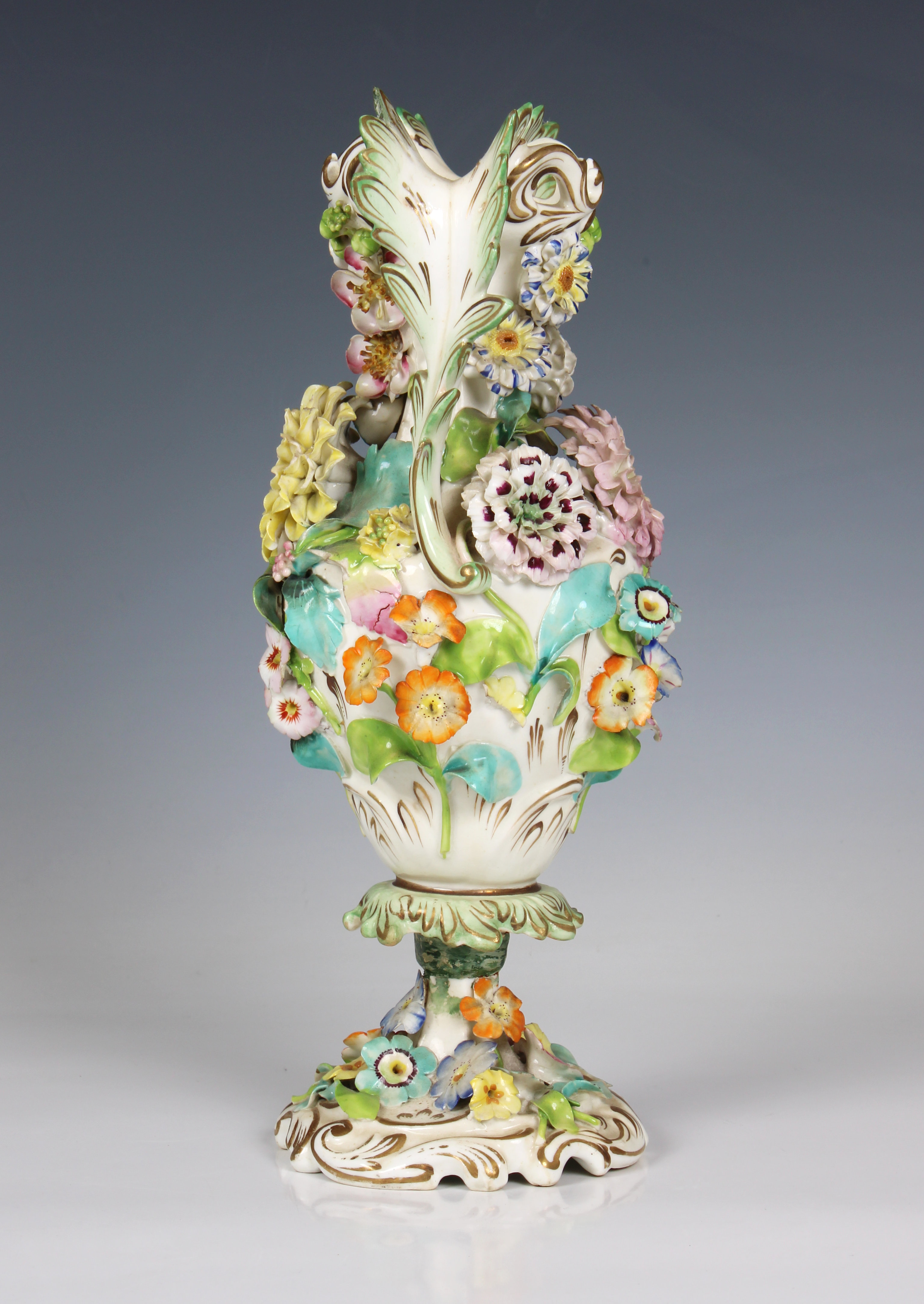 A Coalport Coalbrookedale porcelain two handled vase, circa 1840 - Image 3 of 6