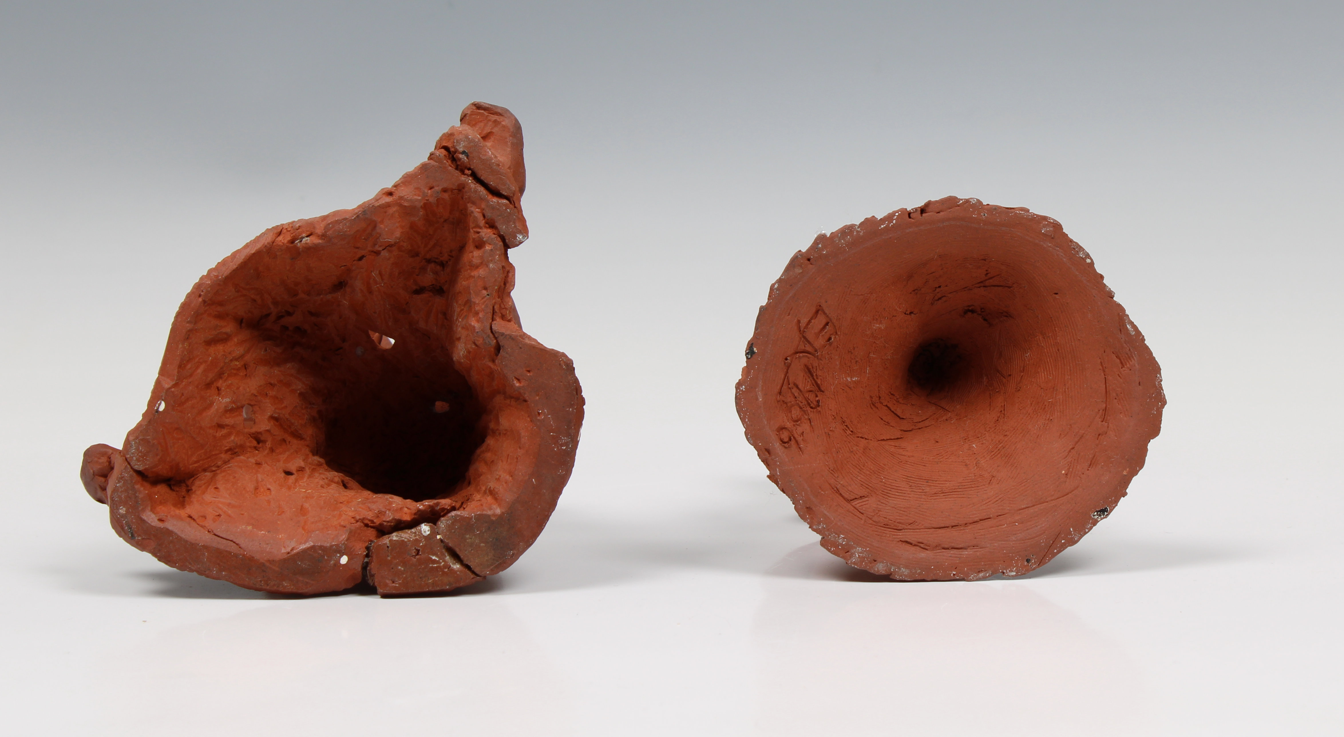 Elizabeth Ann Macphail (1939-89) Two unglazed sculptures depicting potters at a wheel - Image 5 of 5