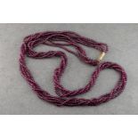 A garnet bead necklace