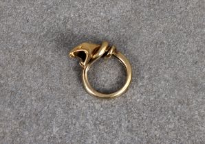 A Boucheron 18ct yellow gold snake ring