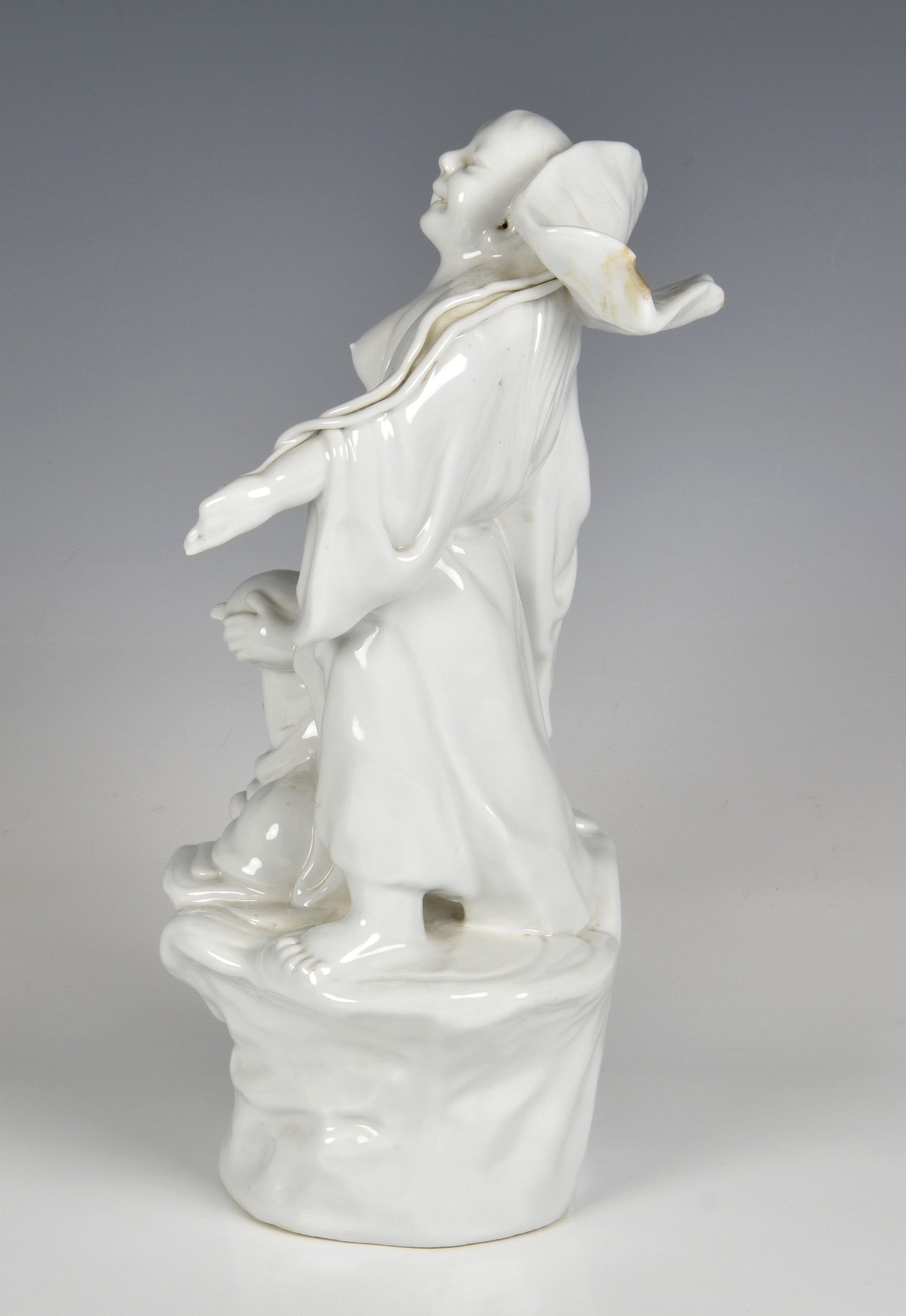 A Chinese porcelain blanc-de-chine figural group of Buddha and attendant - Image 2 of 6