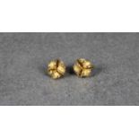 A pair of 18ct yellow gold knot ear studs