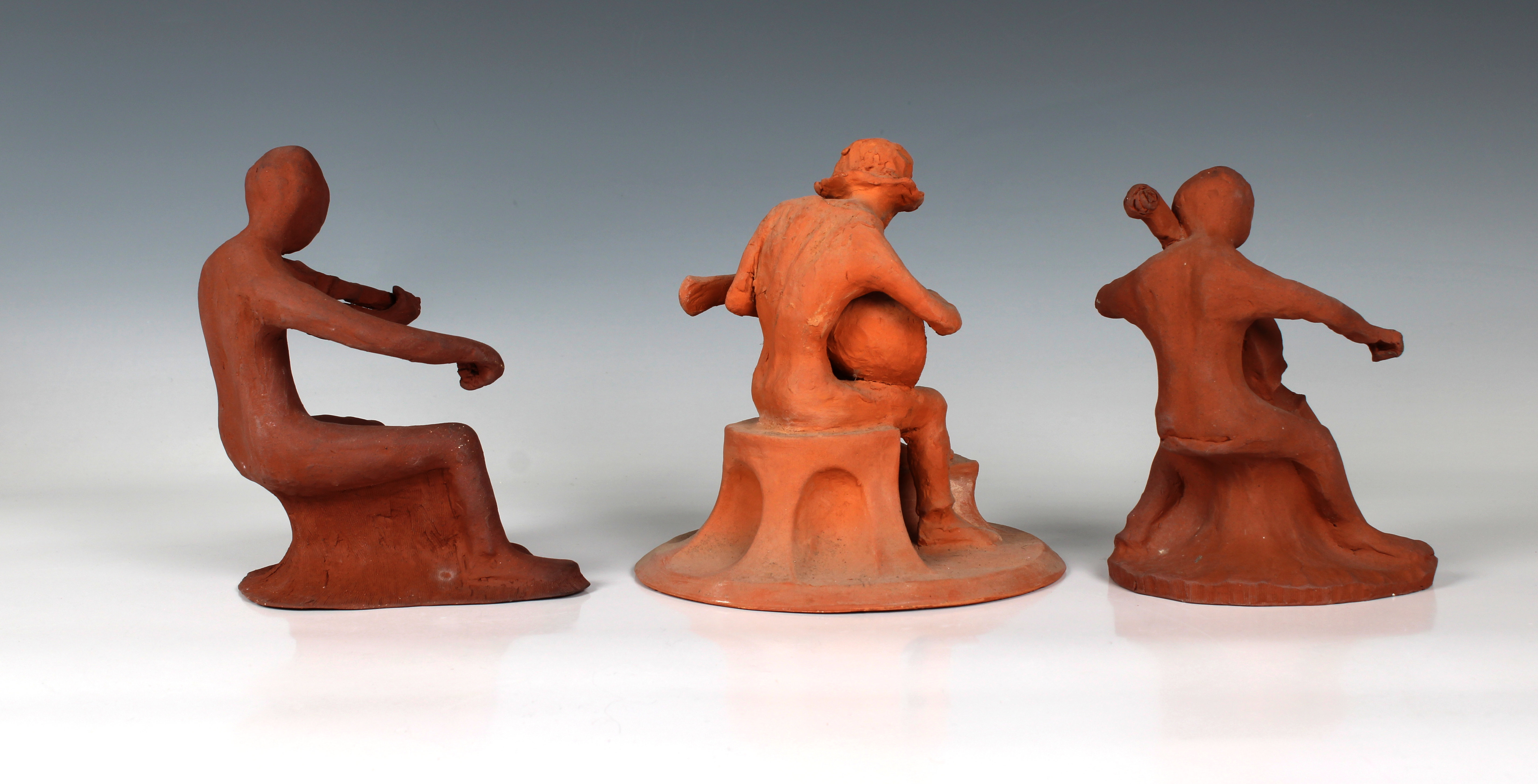 Elizabeth Ann Macphail (1939-89) Three unglazed musicians - Image 2 of 4