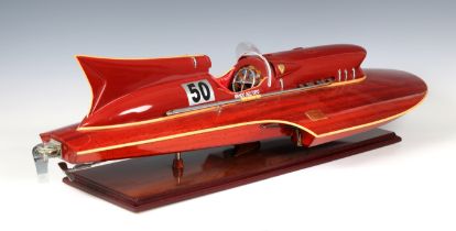A scale model of an Arno XI 1954 Ferrari Nando Dell'Orto hydroplane