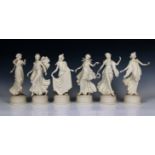 A set of Six Wedgwood Parian Figurines from The Dancing Hours Series