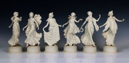 A set of Six Wedgwood Parian Figurines from The Dancing Hours Series