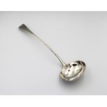 A Georgian silver Old English pattern soup ladle