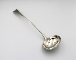 A Georgian silver Old English pattern soup ladle