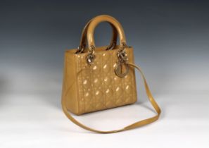 Christian Dior - A sand / caramel medium Lady Dior handbag