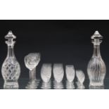 A part suite of Waterford Crystal 'BOYNE' pattern drinking glasses and decanter