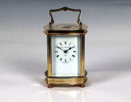 A good quality Garrard London, silver gilt carriage clock