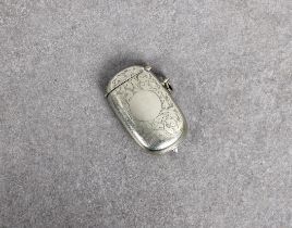 A Victorian silver plate combination vesta case / sovereign holder