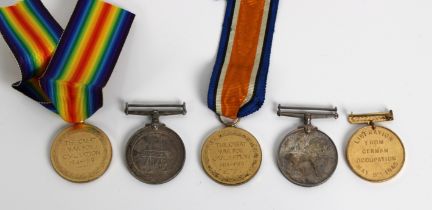 Collection of medals and coins etc - A Royal Guernsey Light infantry Victory medal
