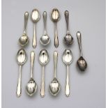 Eleven silver coffee spoons