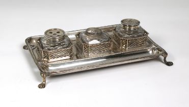 A late-George II silver ink stand