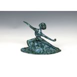 Elizabeth Ann Macphail (1939-89) glazed sculpture featuring a stylised figure doing floor exercise