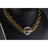 Damiani: an 18k yellow and white gold and diamond necklace,