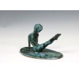 Elizabeth Ann Macphail (1939-89) glazed sculpture featuring a stylised figure doing floor exercises