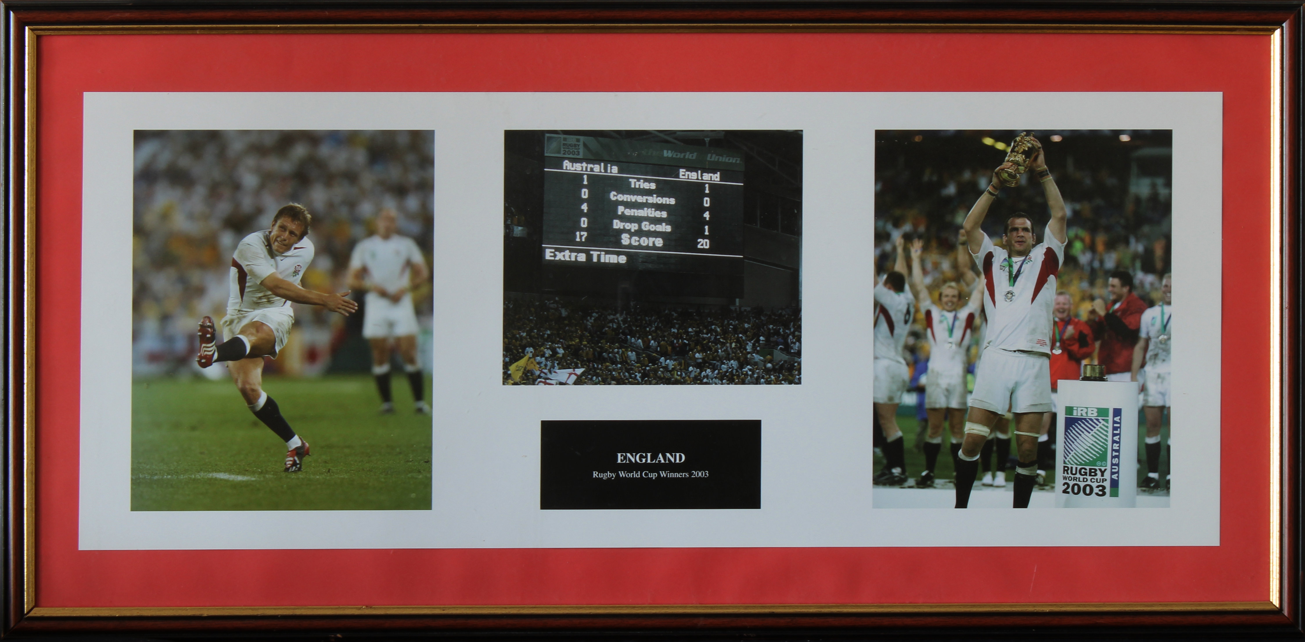 Rugby - Framed photograph print of Johnny Wilkinson kicking in the 2003 Rugby World Cup