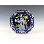 A Chinese porcelain octagonal famille rose dish