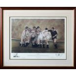 Sweet Chariot - Framed England Rugby Limited Edition print signed by Will Carling, Jonathon Collard