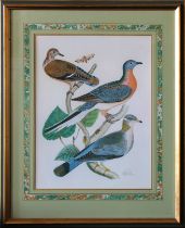 4 reproduction bookplate prints of birds