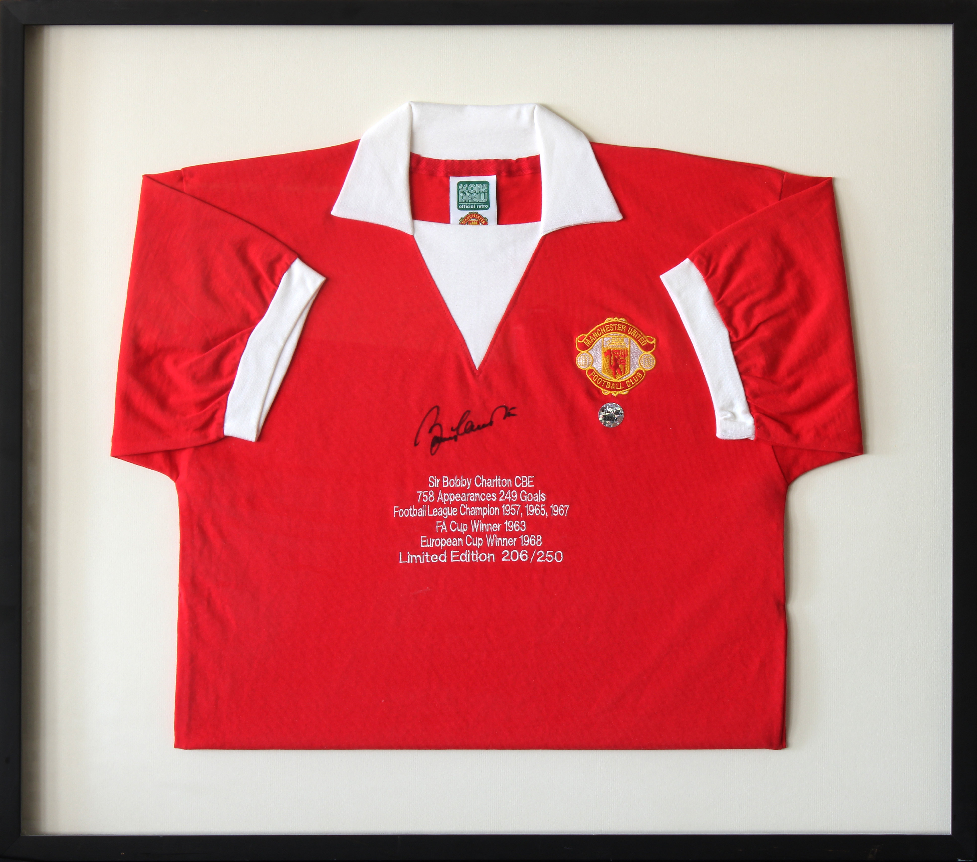 Sir Bobby Charlton limited Edition Signed Manchester United Shirt