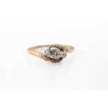 An 18ct yellow gold and platinum diamond ring