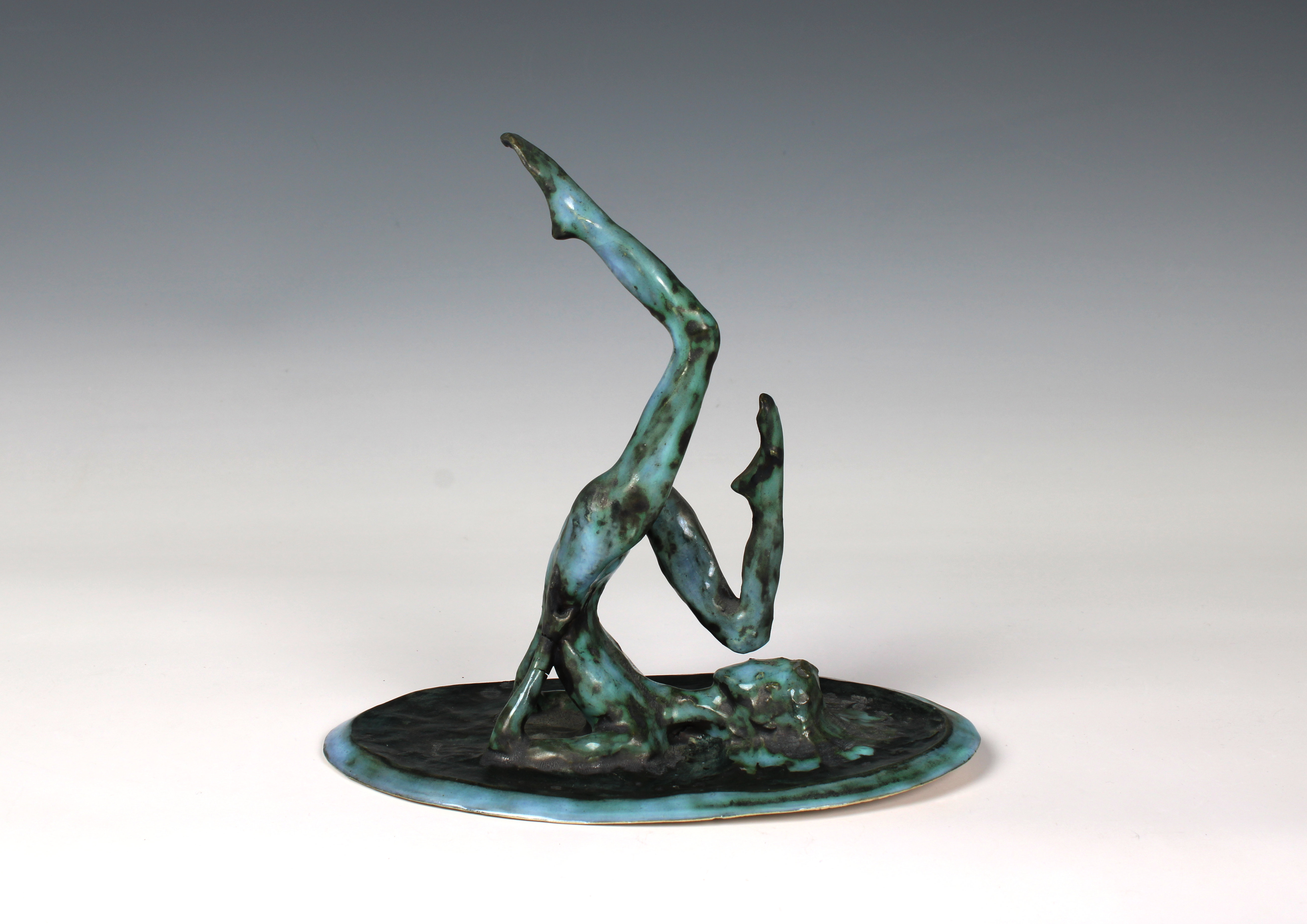 Elizabeth Ann Macphail (1939-89) glazed sculpture featuring a stylised figure doing exercise - Image 6 of 7