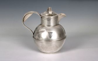 A 1½ pint silver Jersey milk can