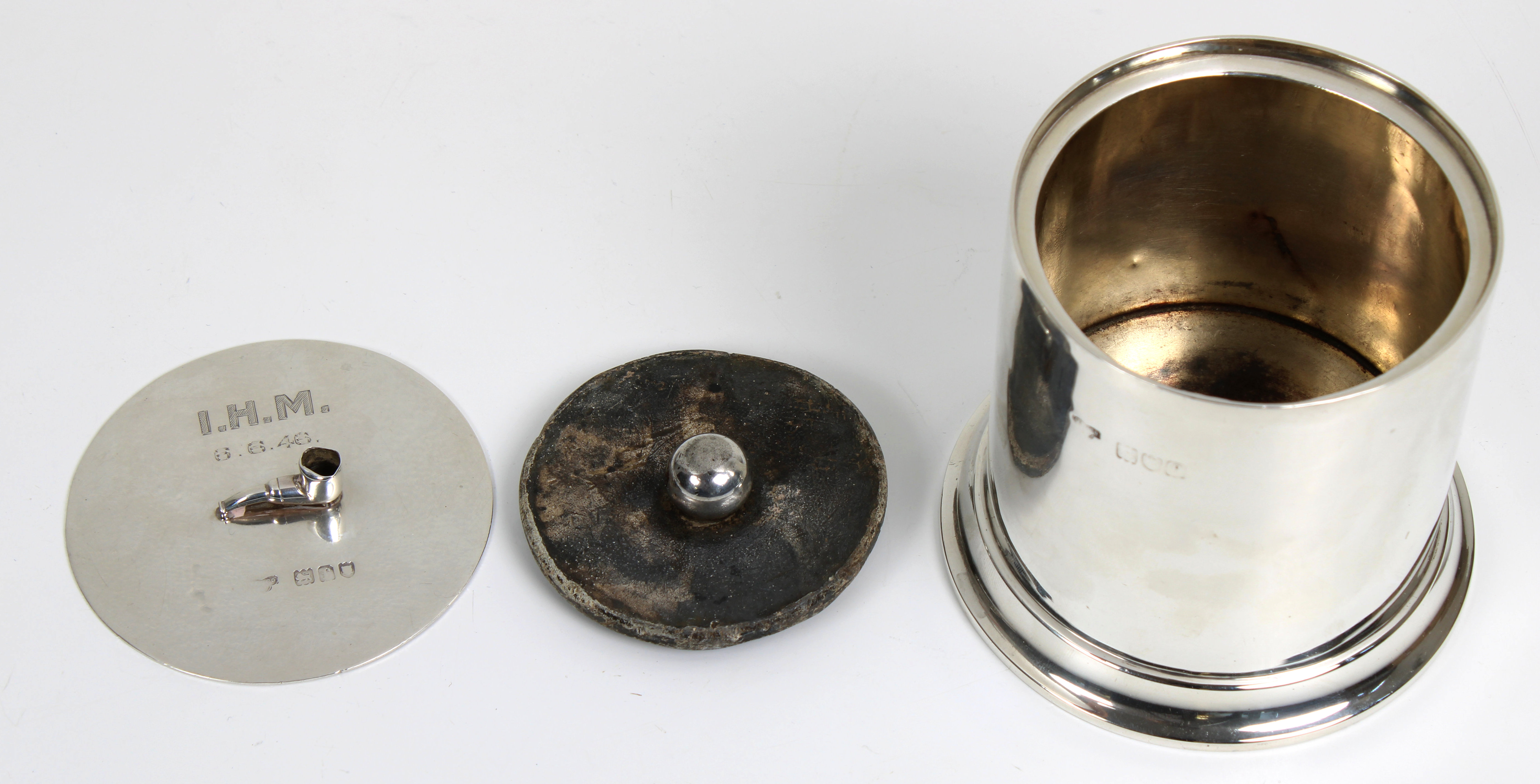 An early Edwardian silver Tobacco pot and cover - Image 6 of 6