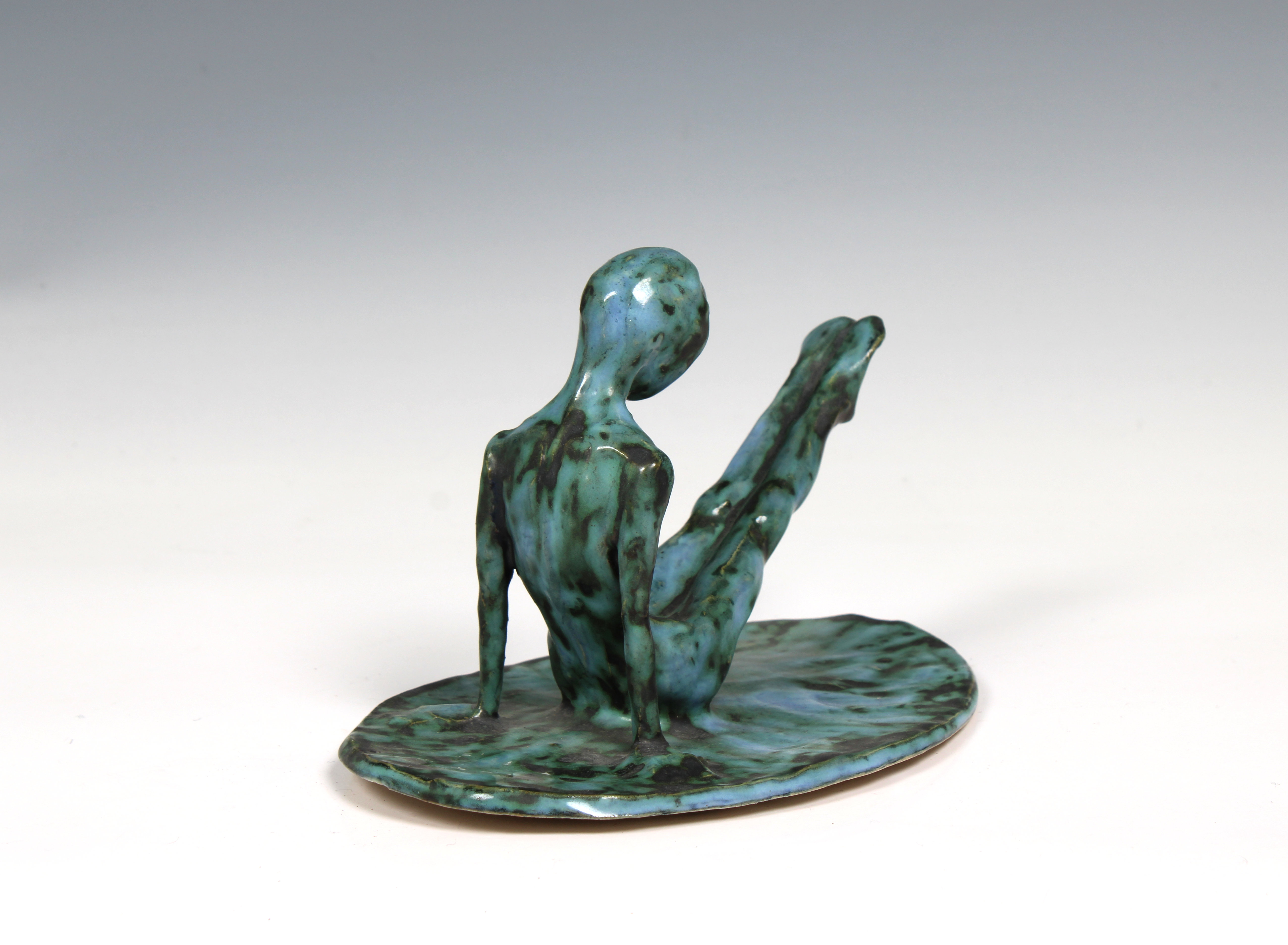 Elizabeth Ann Macphail (1939-89) glazed sculpture featuring a stylised figure doing floor exercises - Image 2 of 4