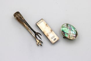 A pair of silver bird claw sugar tongs