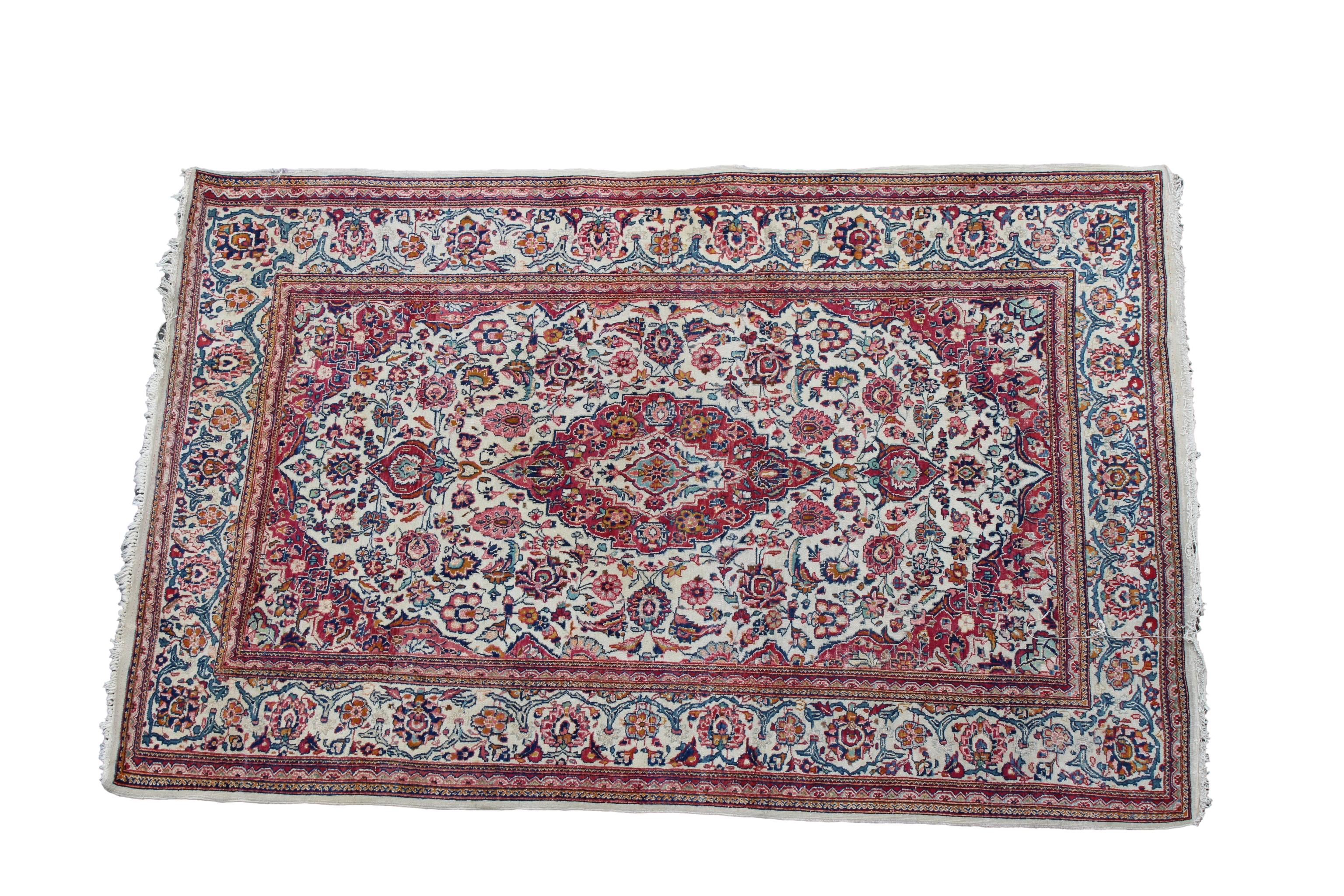 A part silk Kashan rug
